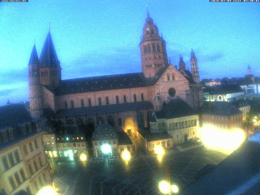 Archived image Webcam Mainz - Market and Cathedral