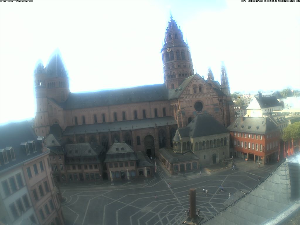 Archived image Webcam Mainz - Market and Cathedral