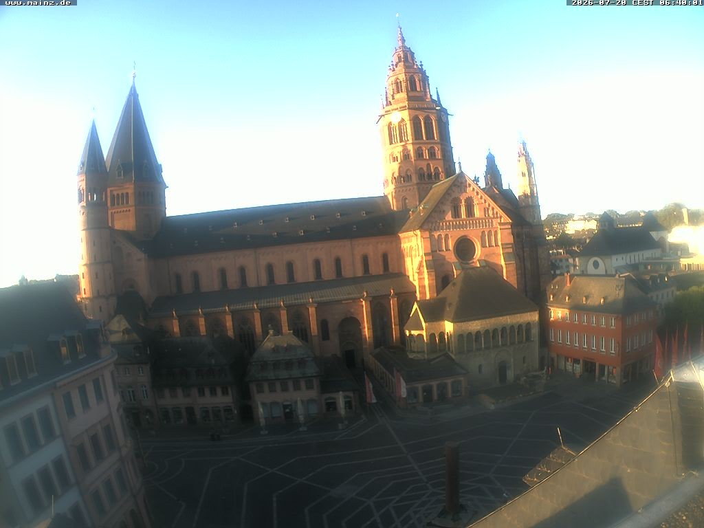 Archiv Foto Webcam Mainz - Marktplatz und Dom