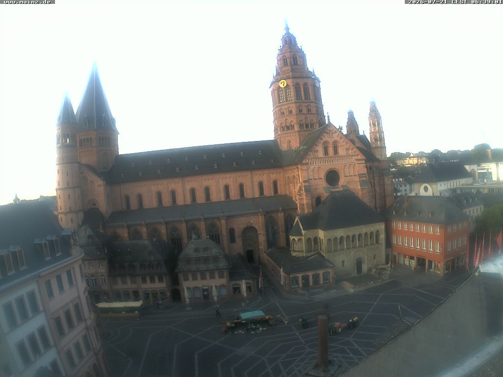 Archiv Foto Webcam Mainz - Marktplatz und Dom