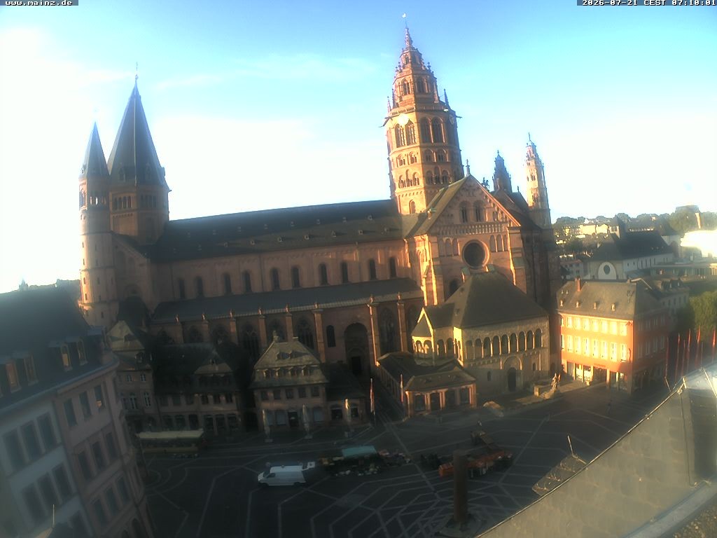 Archiv Foto Webcam Mainz - Marktplatz und Dom