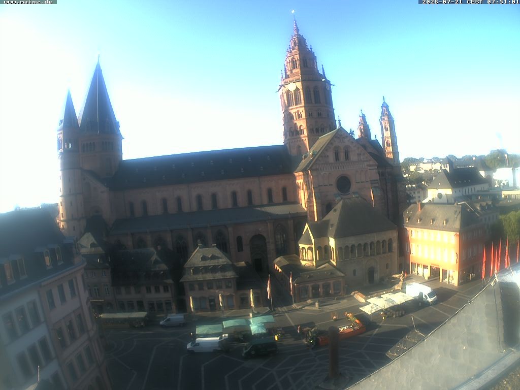 Archiv Foto Webcam Mainz - Marktplatz und Dom