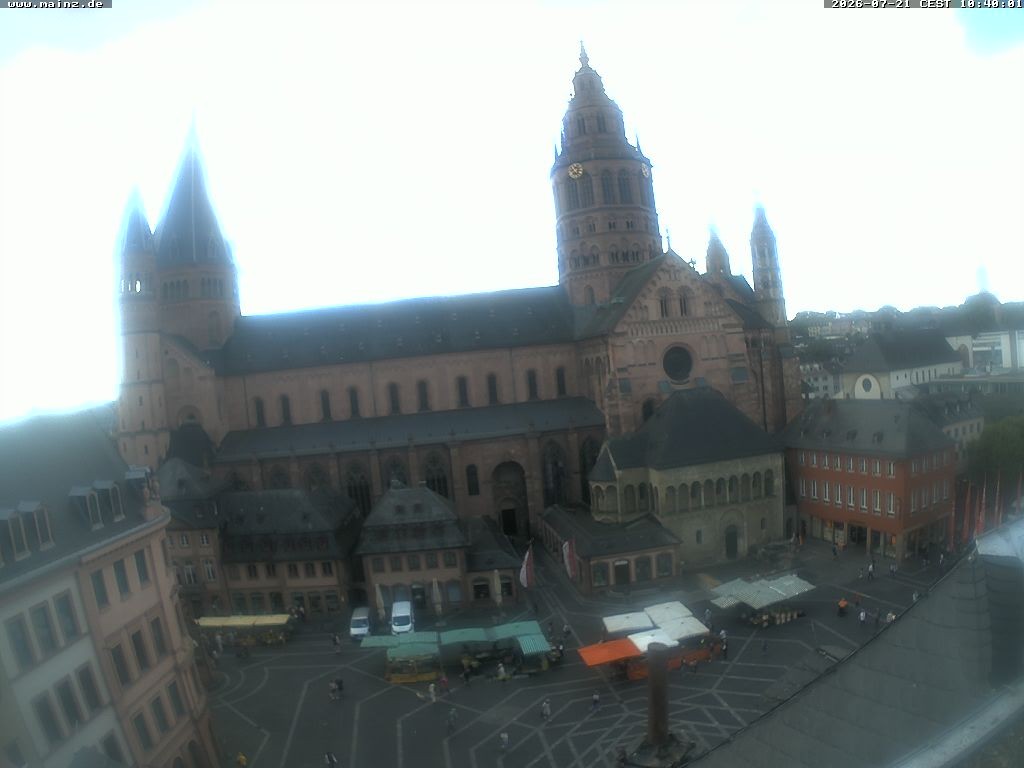 Archiv Foto Webcam Mainz - Marktplatz und Dom