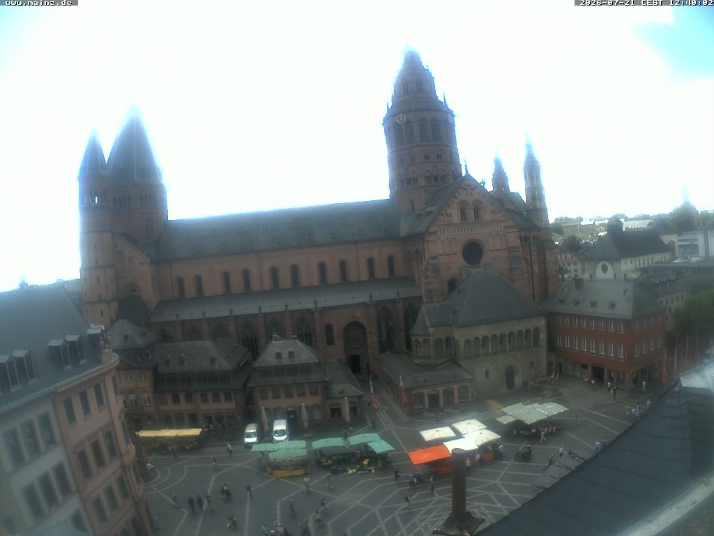 Archiv Foto Webcam Mainz - Marktplatz und Dom