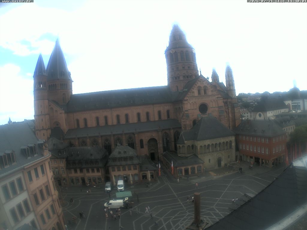 Archiv Foto Webcam Mainz - Marktplatz und Dom
