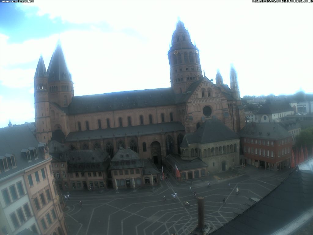 Archiv Foto Webcam Mainz - Marktplatz und Dom