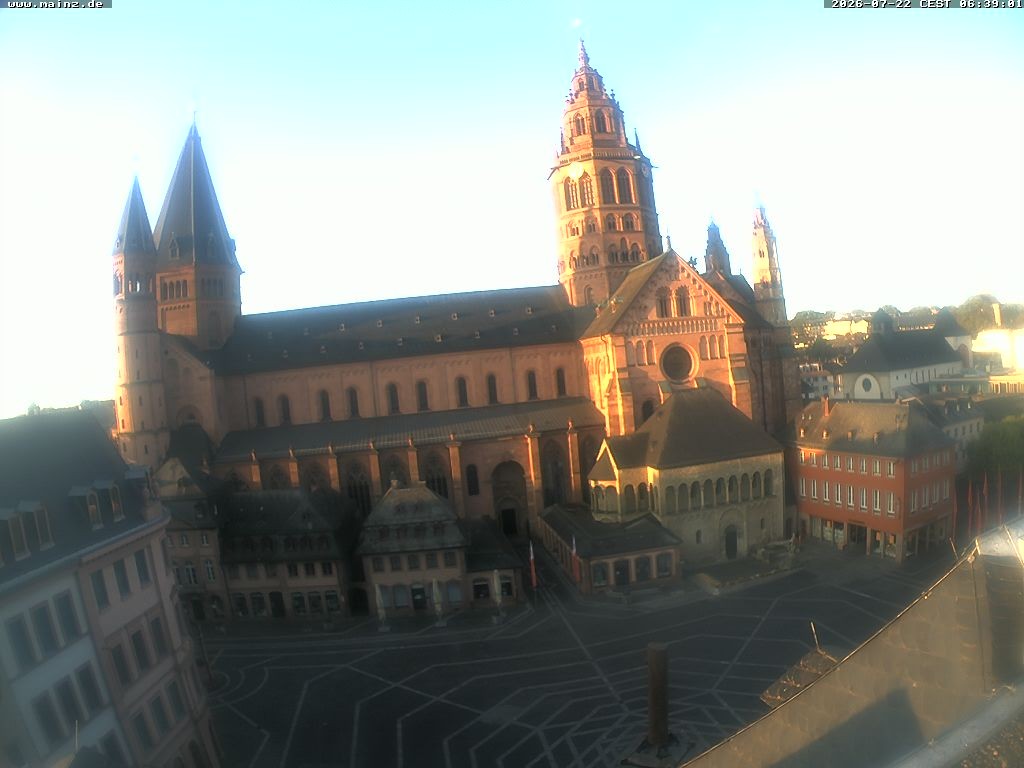 Archiv Foto Webcam Mainz - Marktplatz und Dom