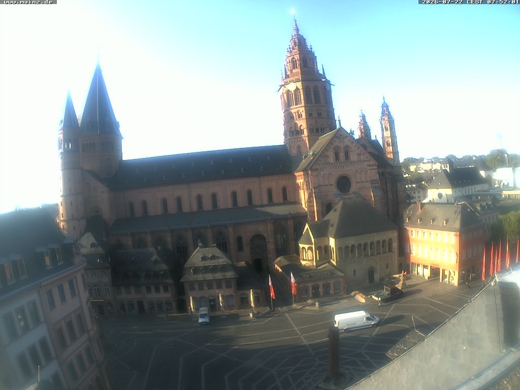 Archiv Foto Webcam Mainz - Marktplatz und Dom