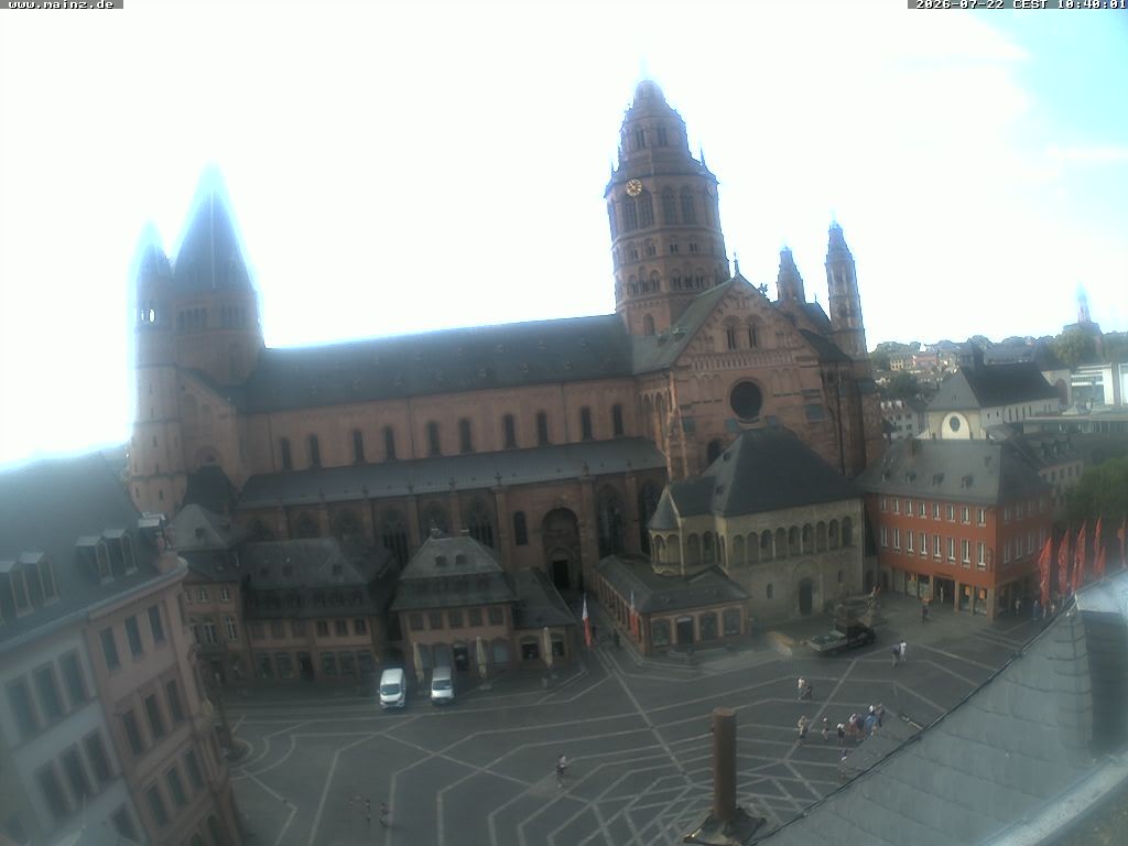 Archiv Foto Webcam Mainz - Marktplatz und Dom