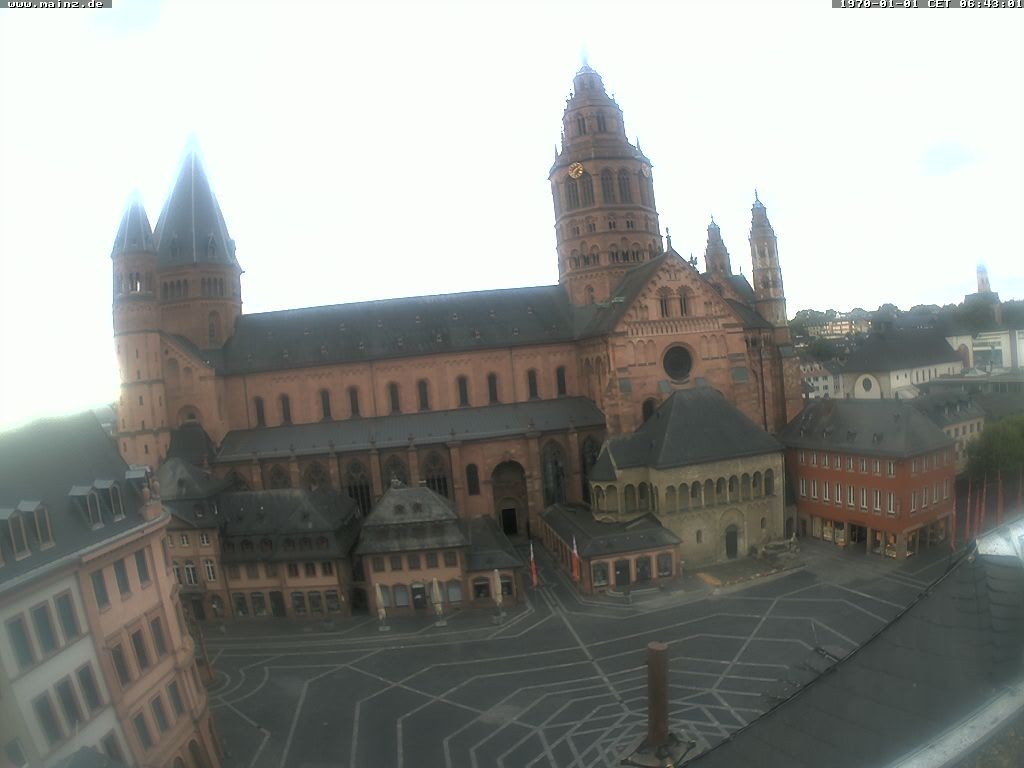 Archived image Webcam Mainz - Market and Cathedral
