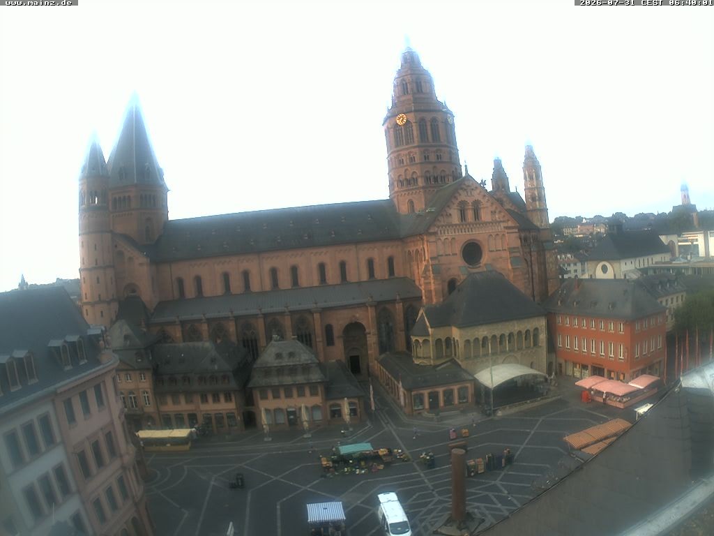 Archiv Foto Webcam Mainz - Marktplatz und Dom
