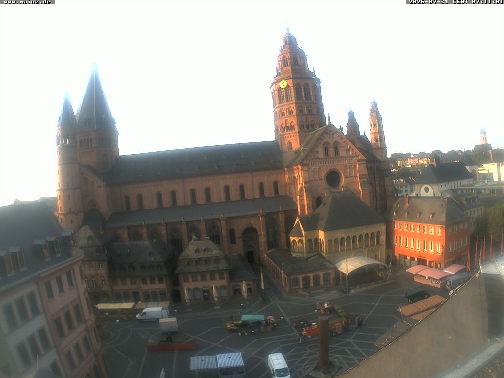 Archiv Foto Webcam Mainz - Marktplatz und Dom