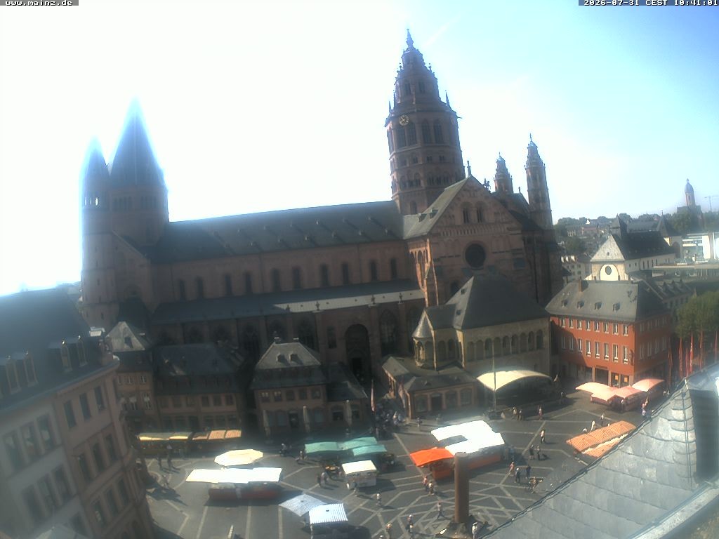 Archiv Foto Webcam Mainz - Marktplatz und Dom