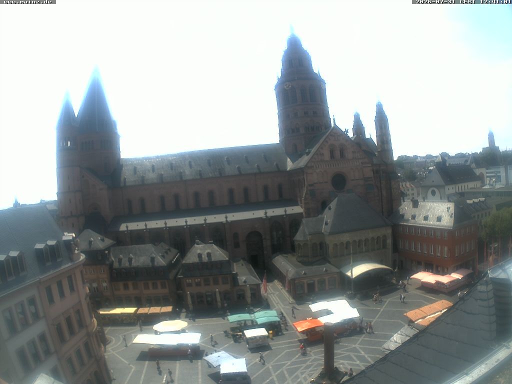 Archiv Foto Webcam Mainz - Marktplatz und Dom