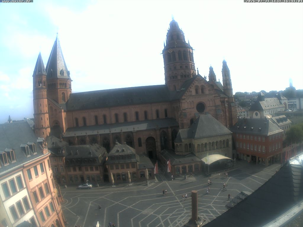 Archiv Foto Webcam Mainz - Marktplatz und Dom