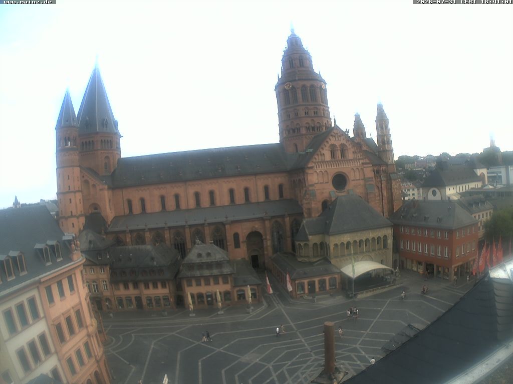 Archiv Foto Webcam Mainz - Marktplatz und Dom