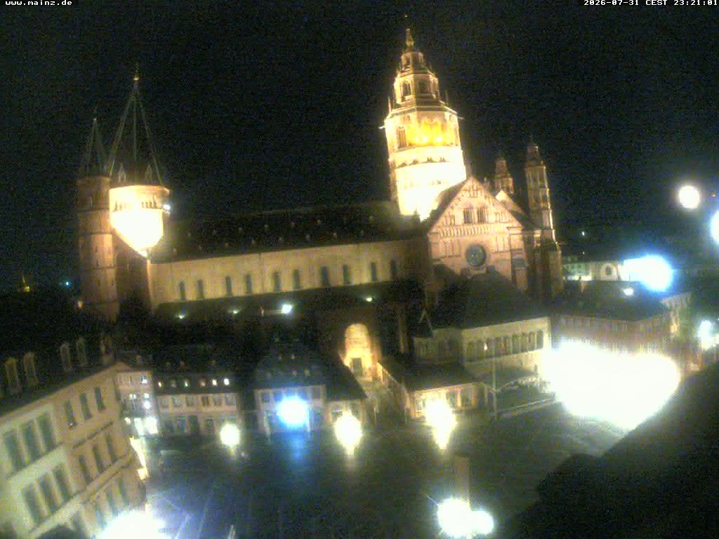 Archiv Foto Webcam Mainz - Marktplatz und Dom