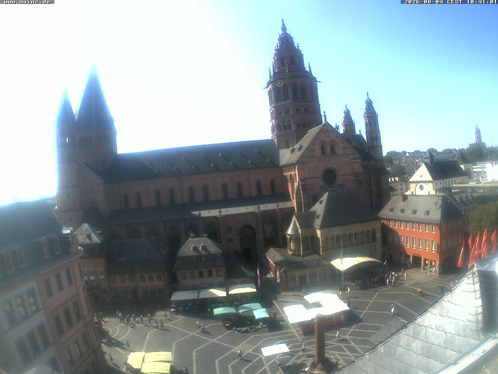 Archiv Foto Webcam Mainz - Marktplatz und Dom