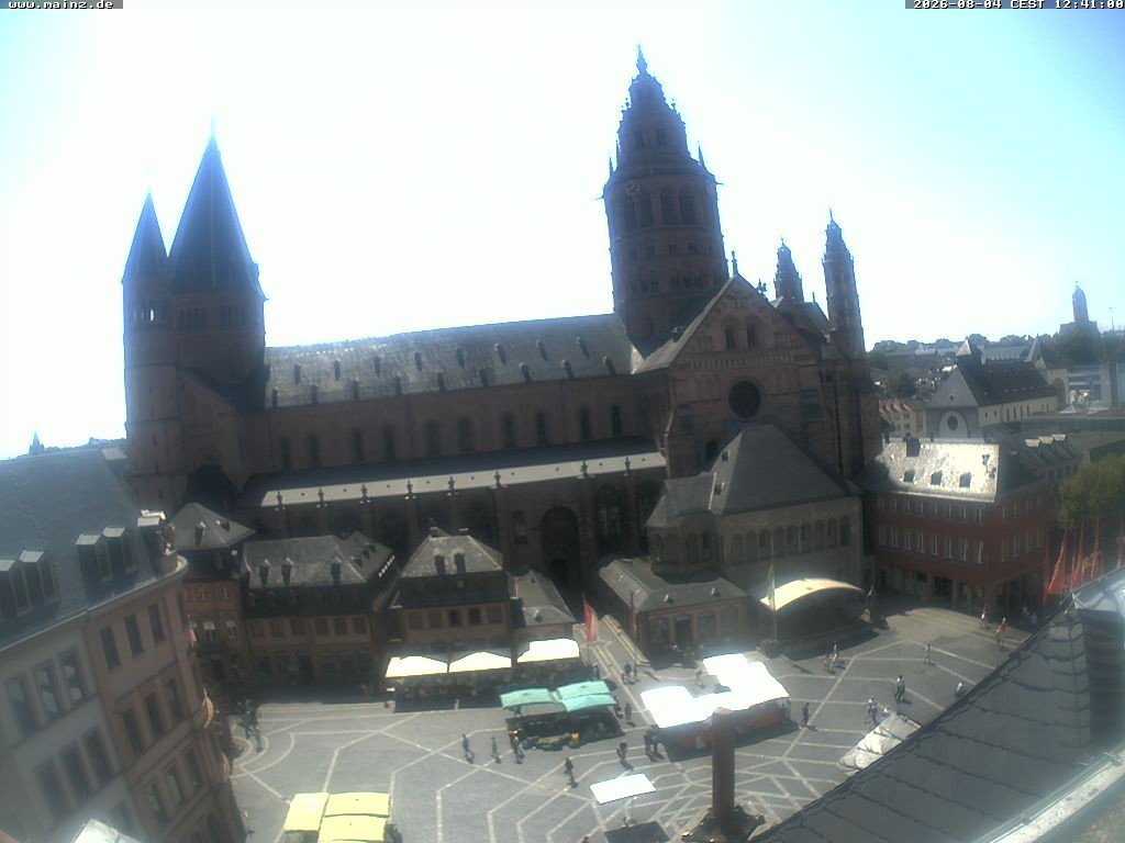 Archiv Foto Webcam Mainz - Marktplatz und Dom