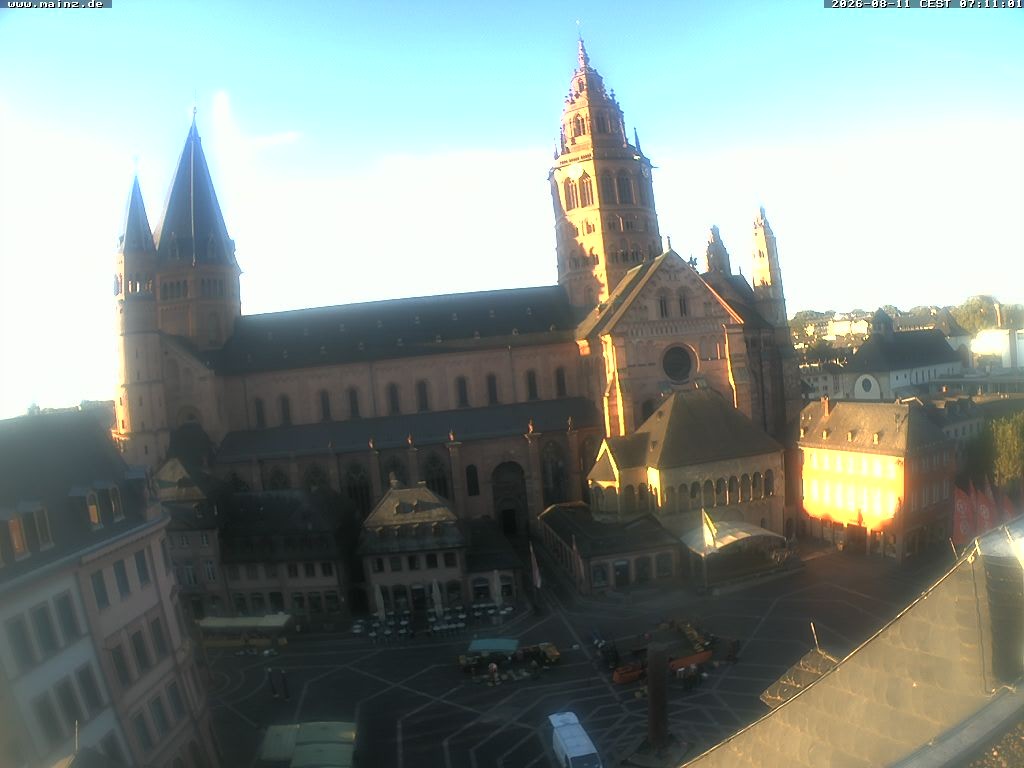Archiv Foto Webcam Mainz - Marktplatz und Dom