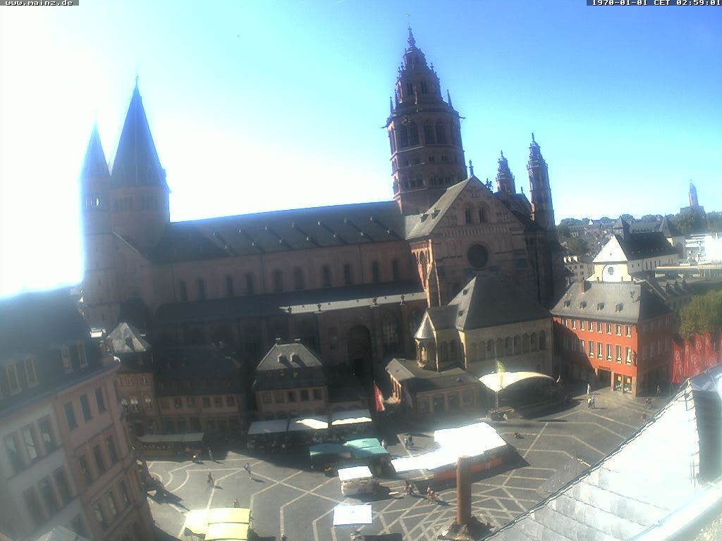 Archiv Foto Webcam Mainz - Marktplatz und Dom