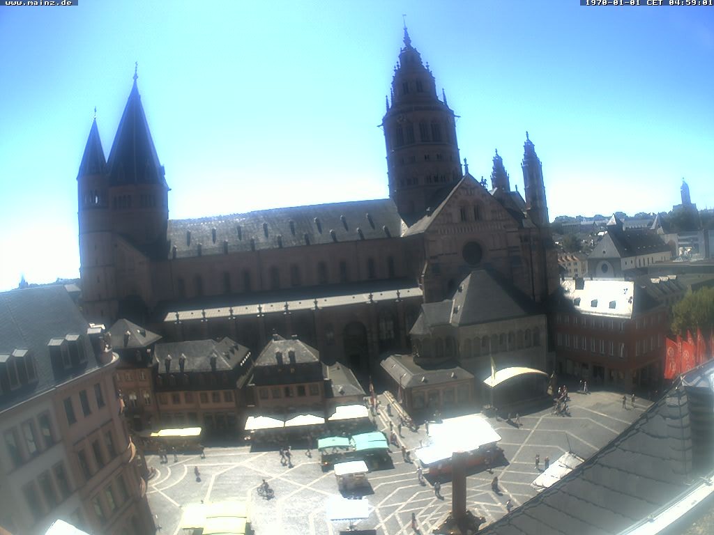 Archiv Foto Webcam Mainz - Marktplatz und Dom