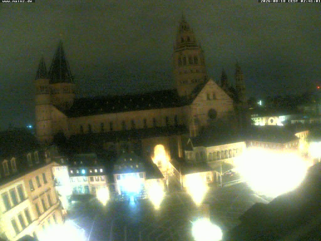 Archived image Webcam Mainz - Market and Cathedral