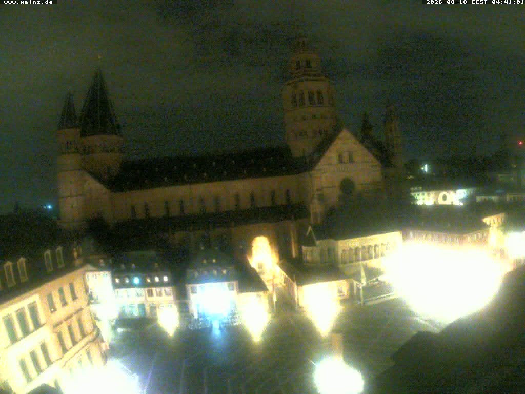 Archived image Webcam Mainz - Market and Cathedral