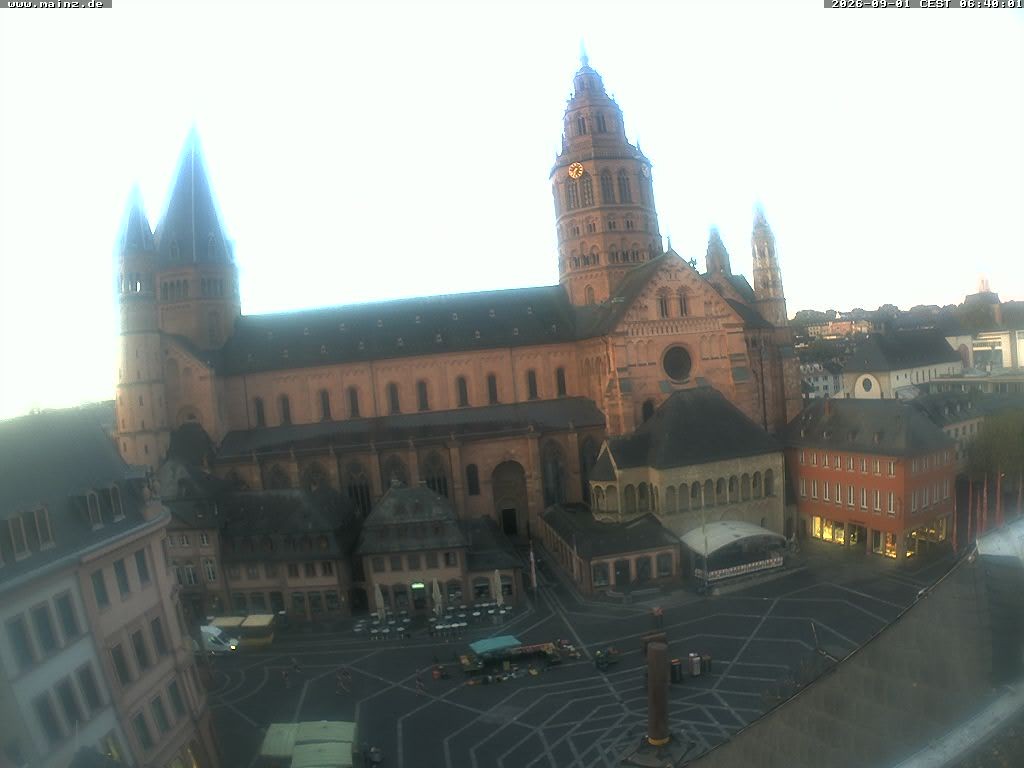 Archiv Foto Webcam Mainz - Marktplatz und Dom