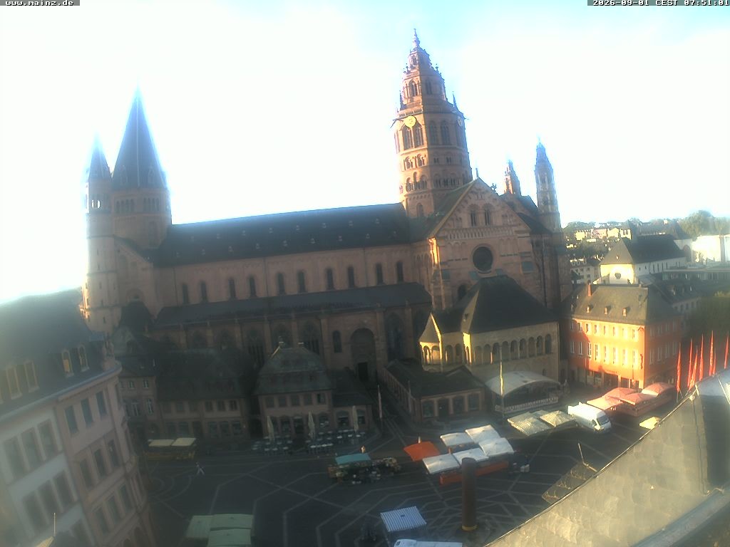 Archiv Foto Webcam Mainz - Marktplatz und Dom