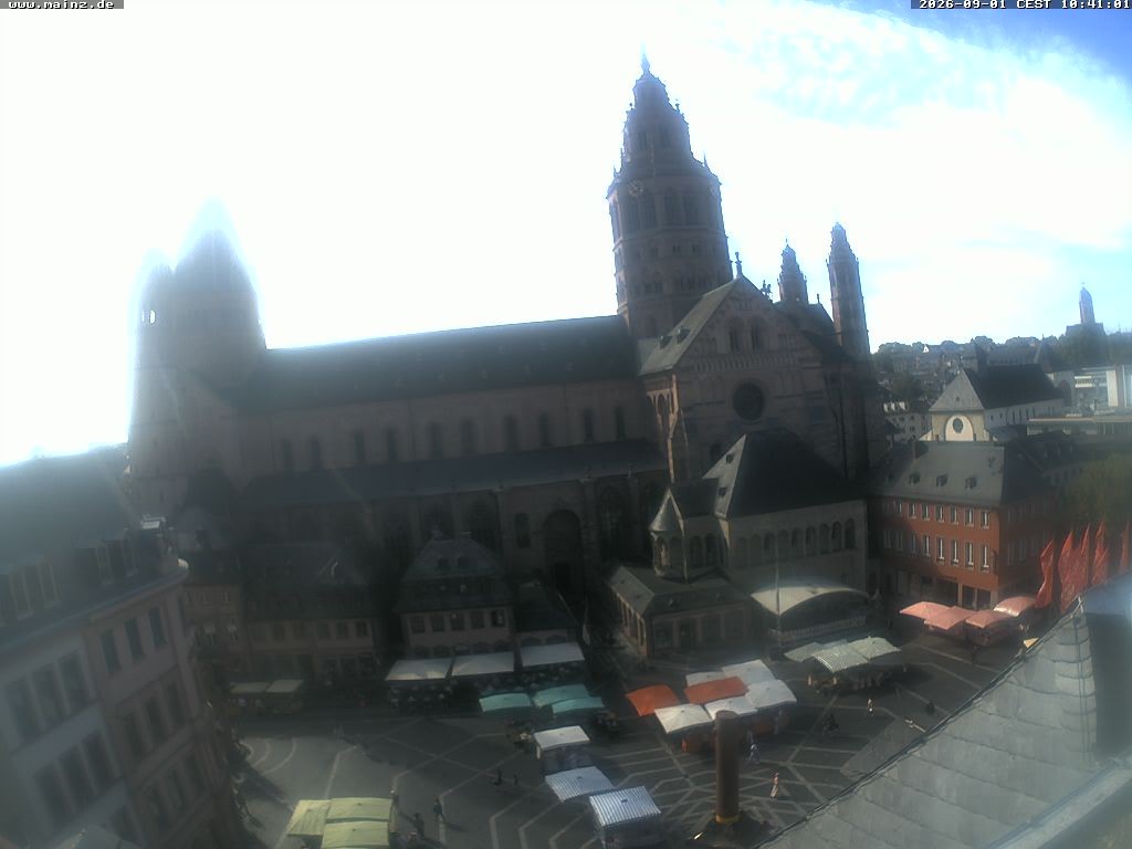 Archiv Foto Webcam Mainz - Marktplatz und Dom