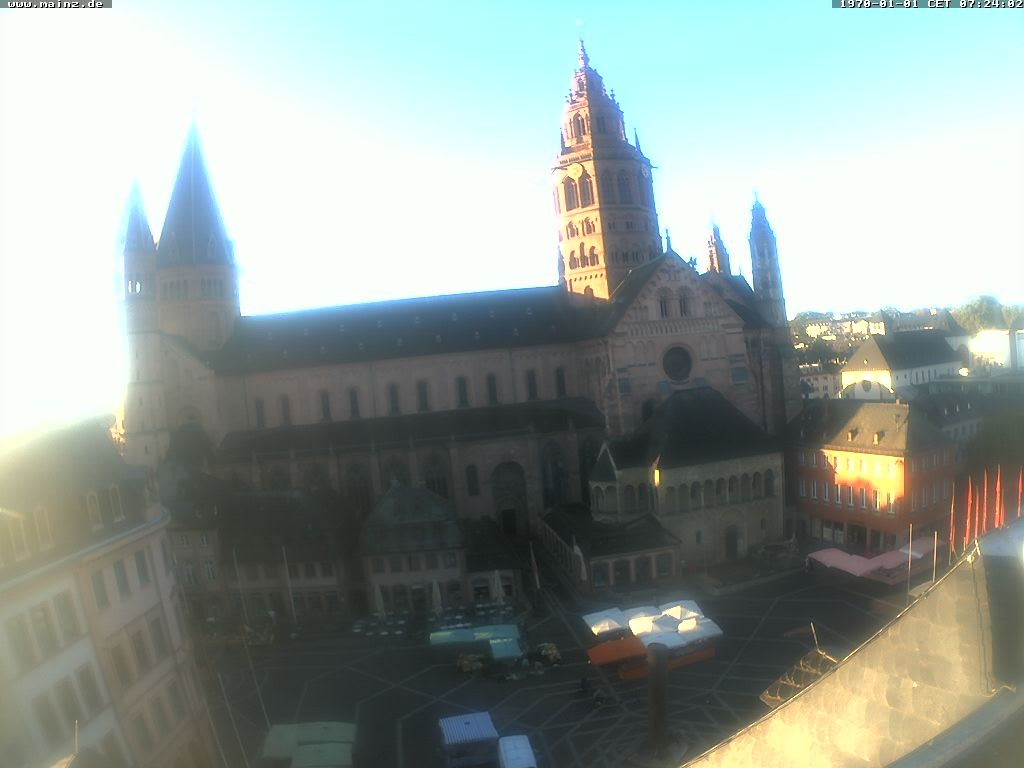 Archiv Foto Webcam Mainz - Marktplatz und Dom