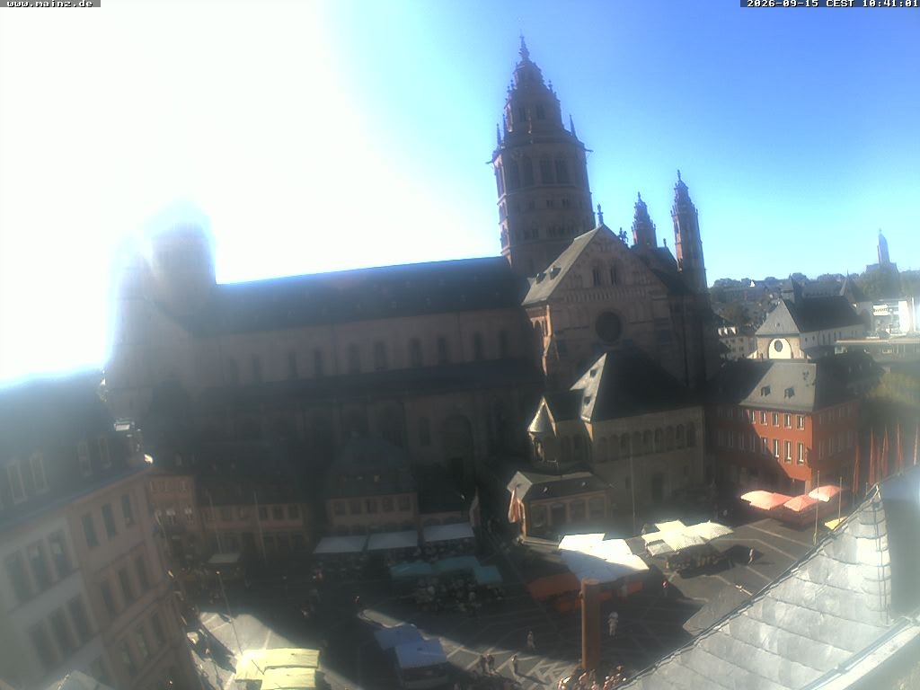Archiv Foto Webcam Mainz - Marktplatz und Dom