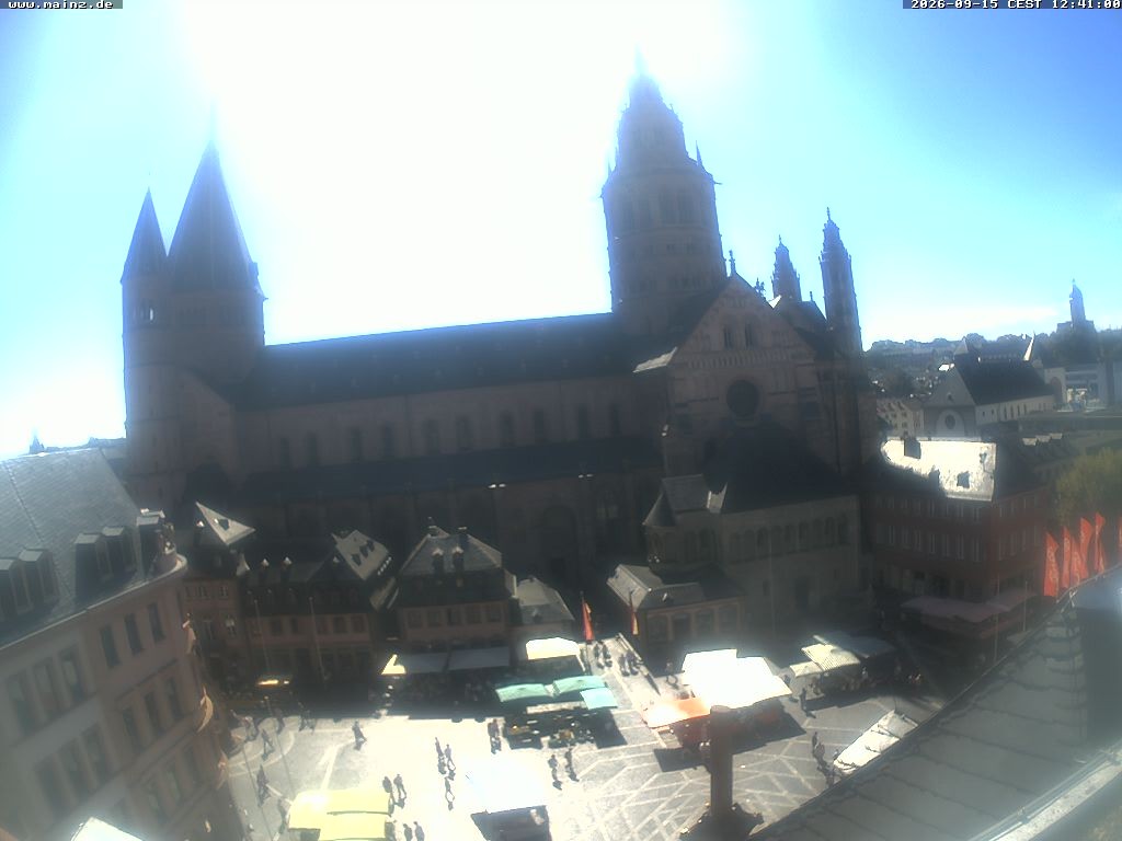Archiv Foto Webcam Mainz - Marktplatz und Dom