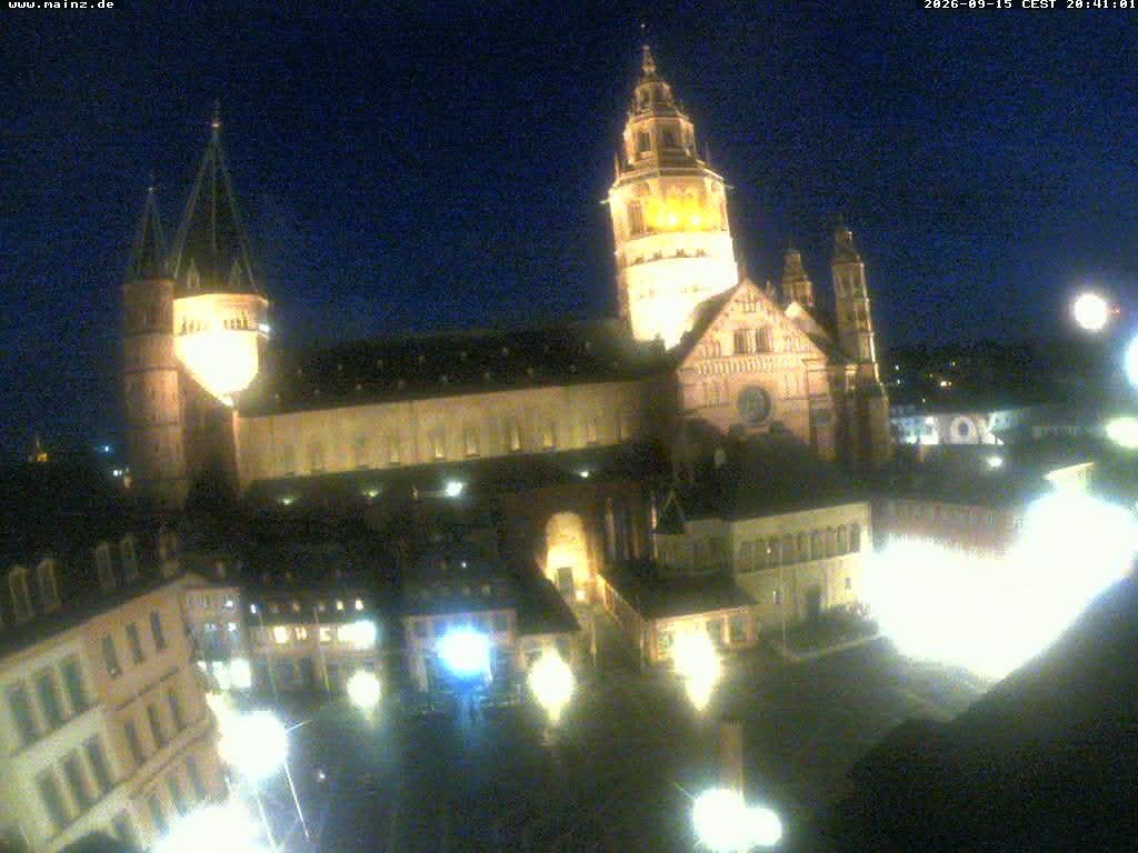 Archived image Webcam Mainz - Market and Cathedral