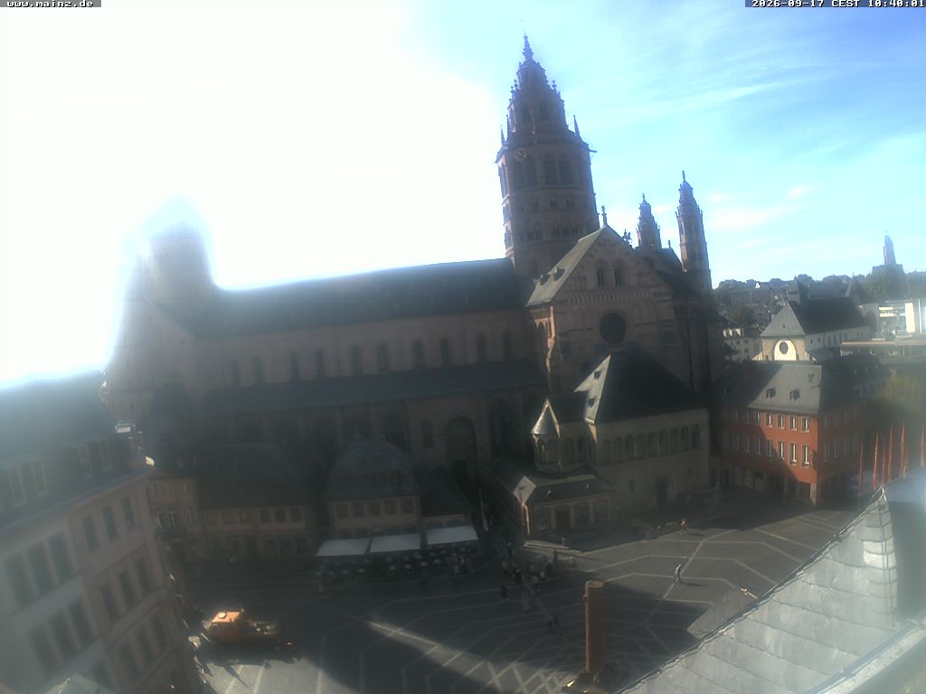 Archived image Webcam Mainz - Market and Cathedral