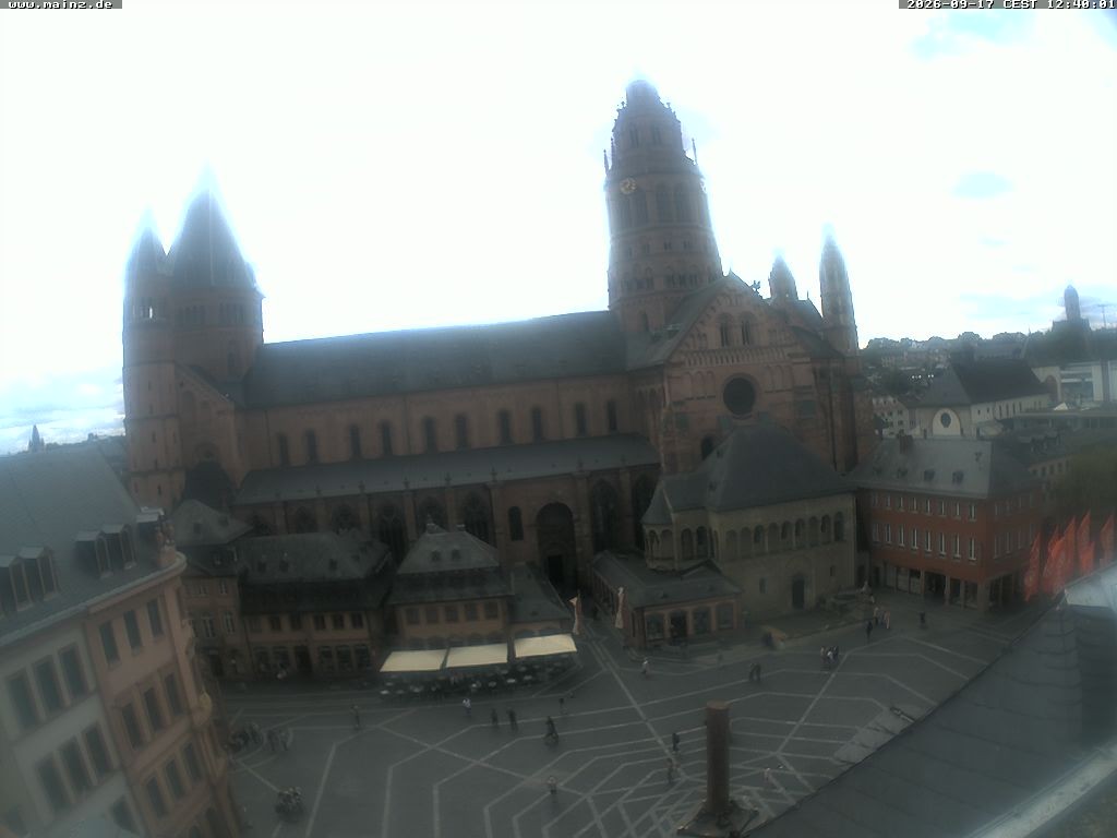 Archived image Webcam Mainz - Market and Cathedral