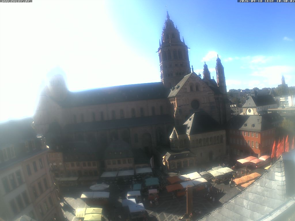 Archiv Foto Webcam Mainz - Marktplatz und Dom