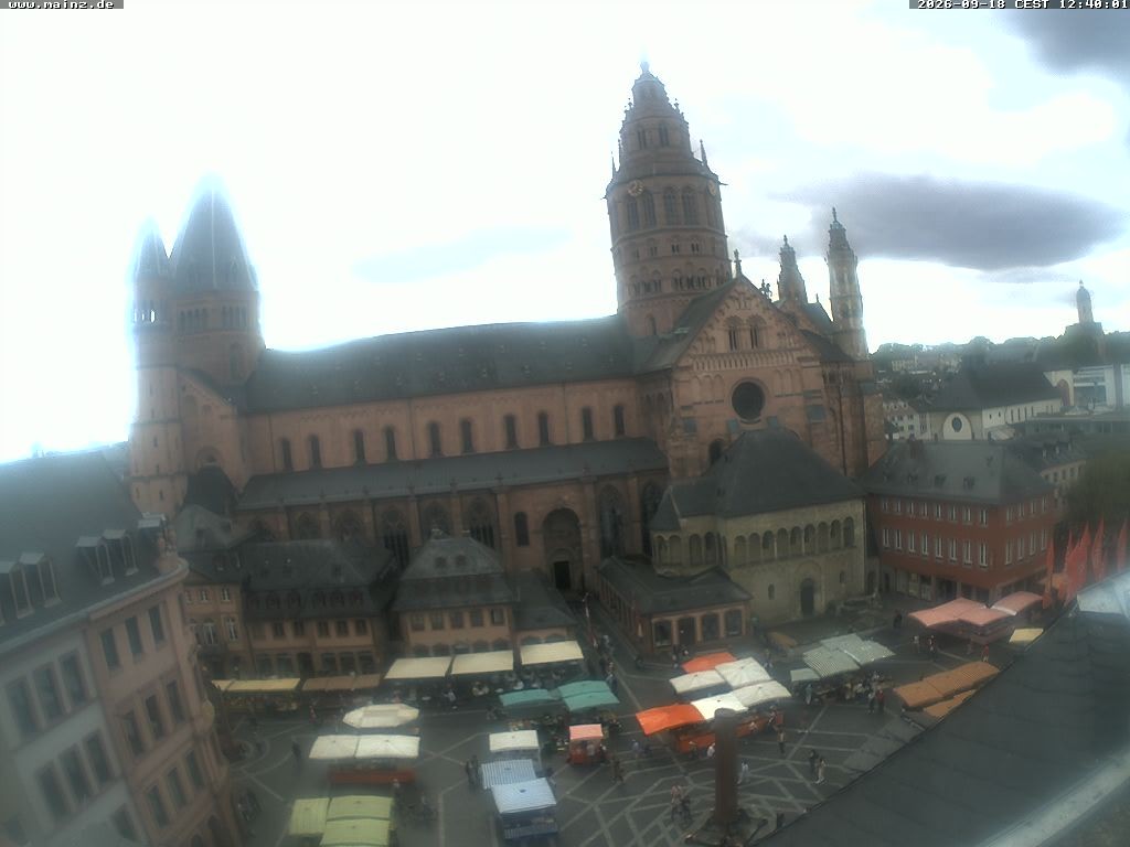 Archiv Foto Webcam Mainz - Marktplatz und Dom