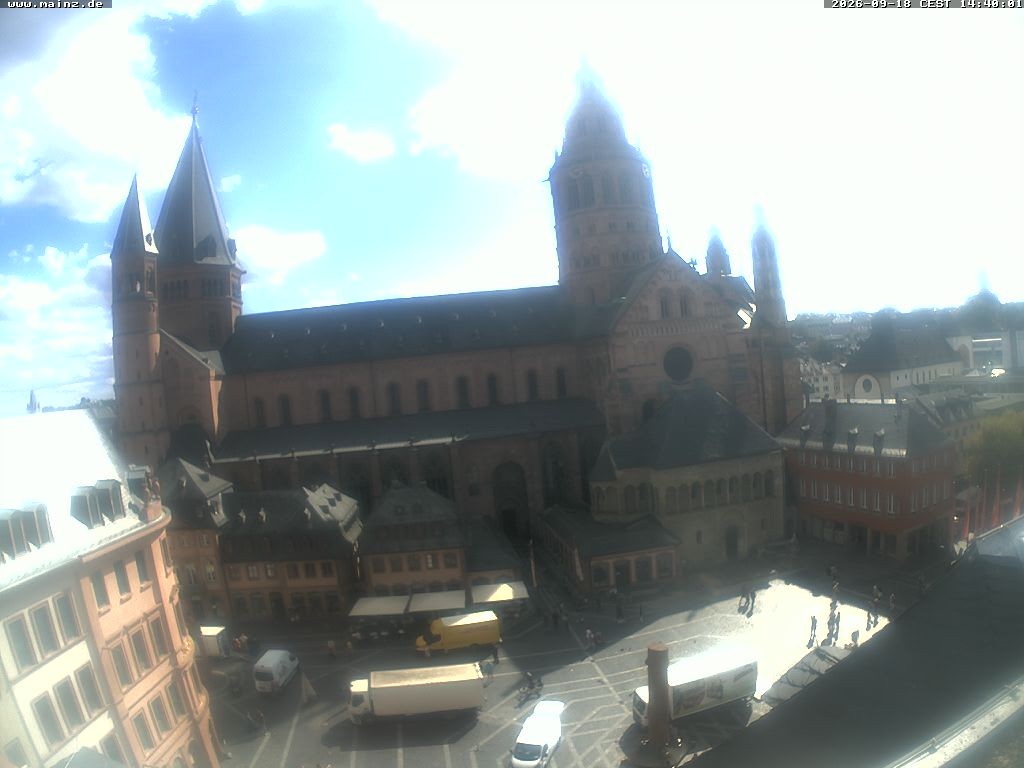 Archiv Foto Webcam Mainz - Marktplatz und Dom
