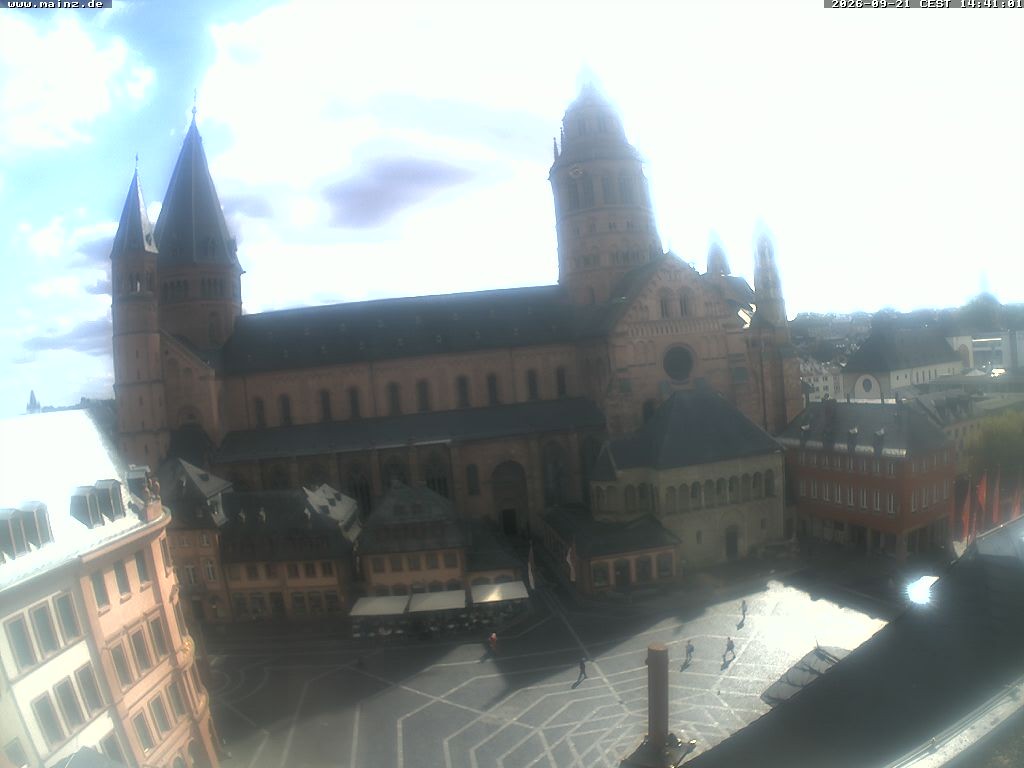 Archiv Foto Webcam Mainz - Marktplatz und Dom