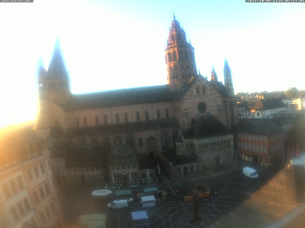 Archiv Foto Webcam Mainz - Marktplatz und Dom