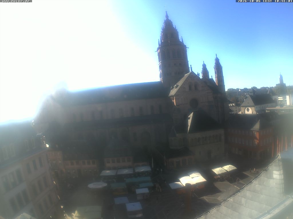 Archiv Foto Webcam Mainz - Marktplatz und Dom