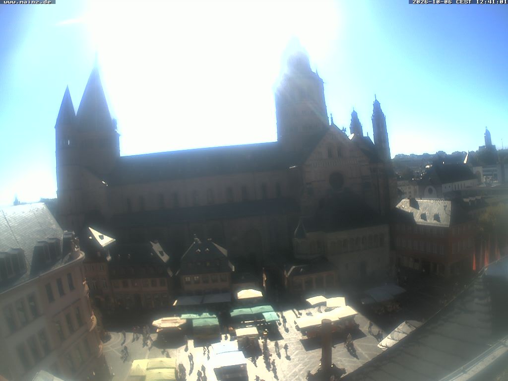 Archiv Foto Webcam Mainz - Marktplatz und Dom