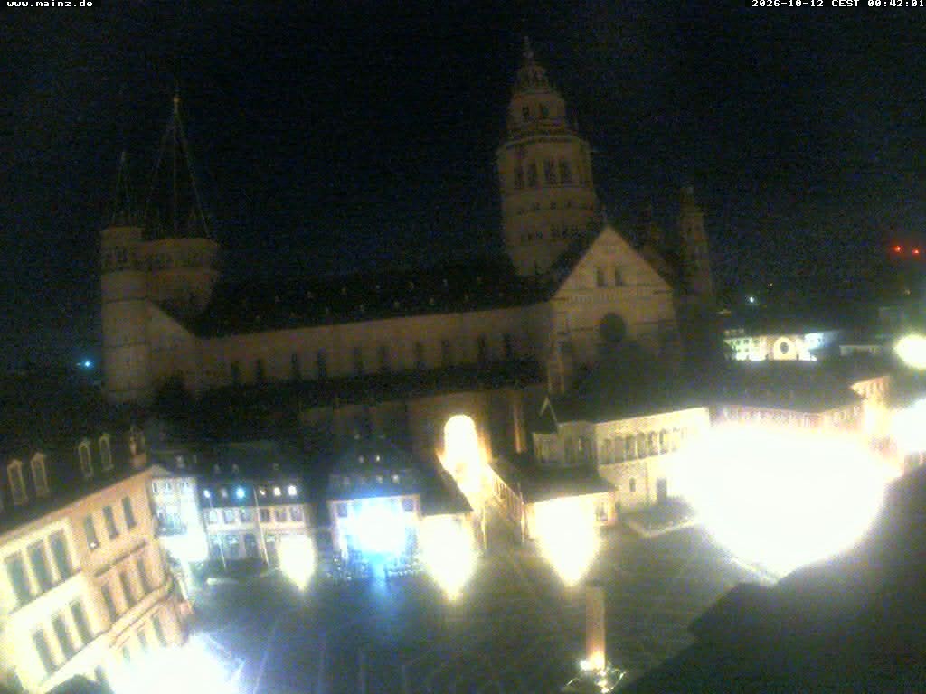 Archiv Foto Webcam Mainz - Marktplatz und Dom