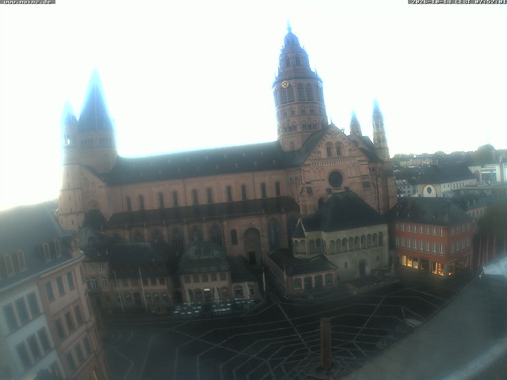 Archiv Foto Webcam Mainz - Marktplatz und Dom