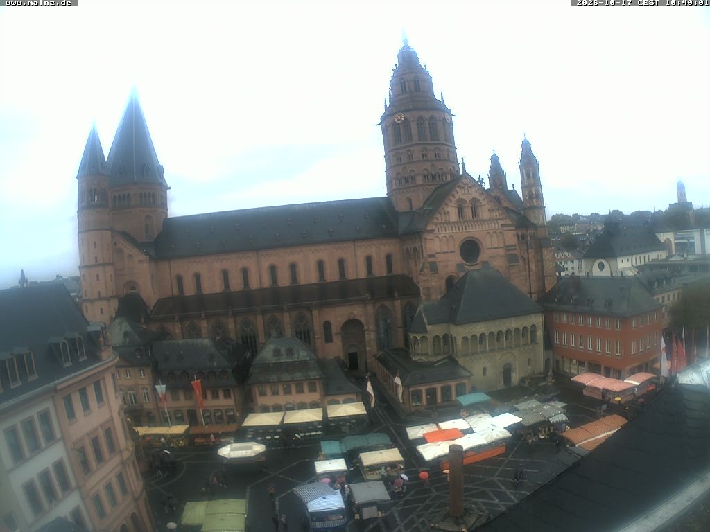 Archiv Foto Webcam Mainz - Marktplatz und Dom