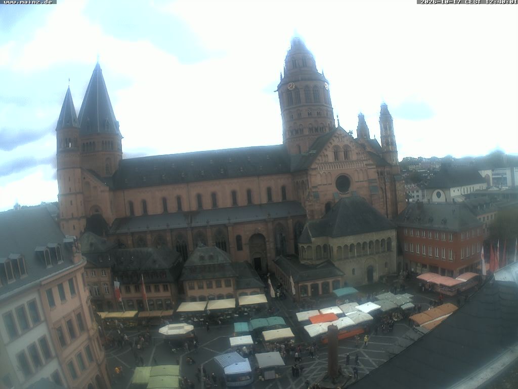 Archiv Foto Webcam Mainz - Marktplatz und Dom