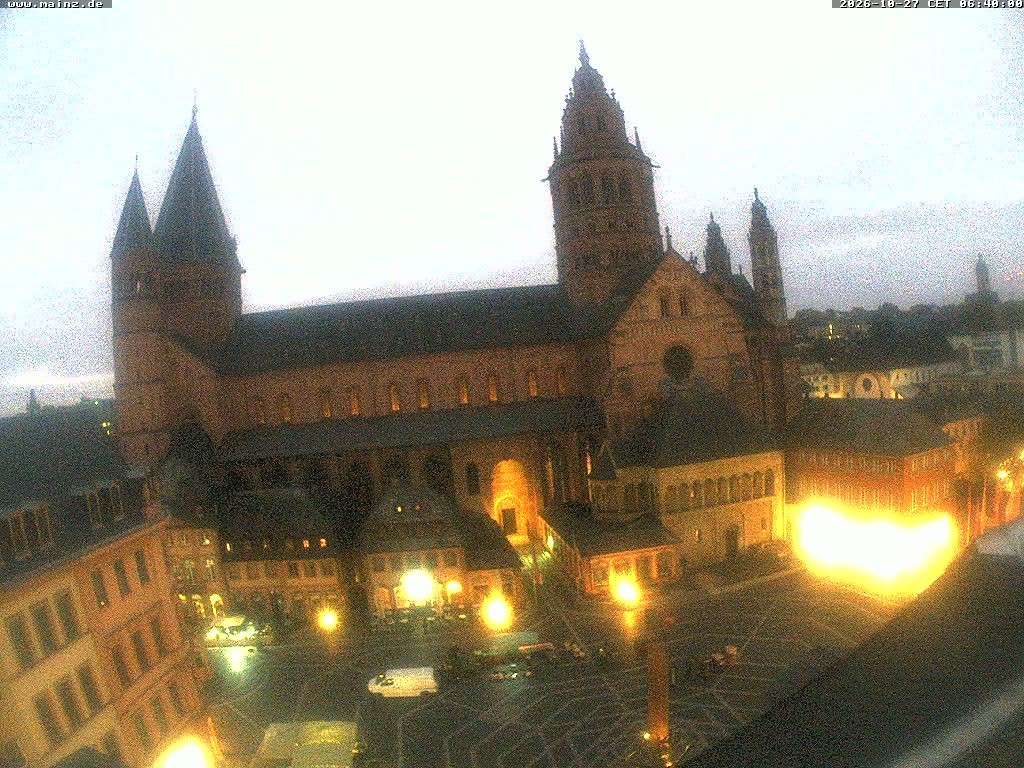Archiv Foto Webcam Mainz - Marktplatz und Dom