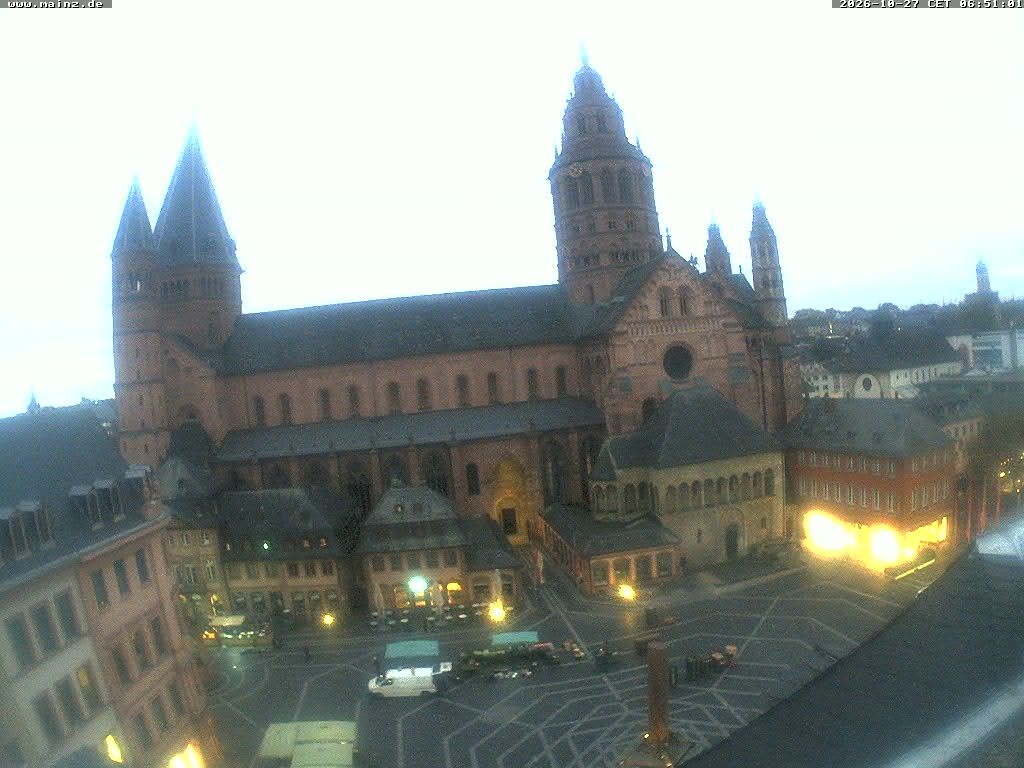Archiv Foto Webcam Mainz - Marktplatz und Dom
